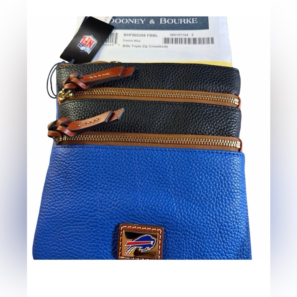 Dooney & Bourke Buffalo Bills NFL Triple Zip Crossbody NWT